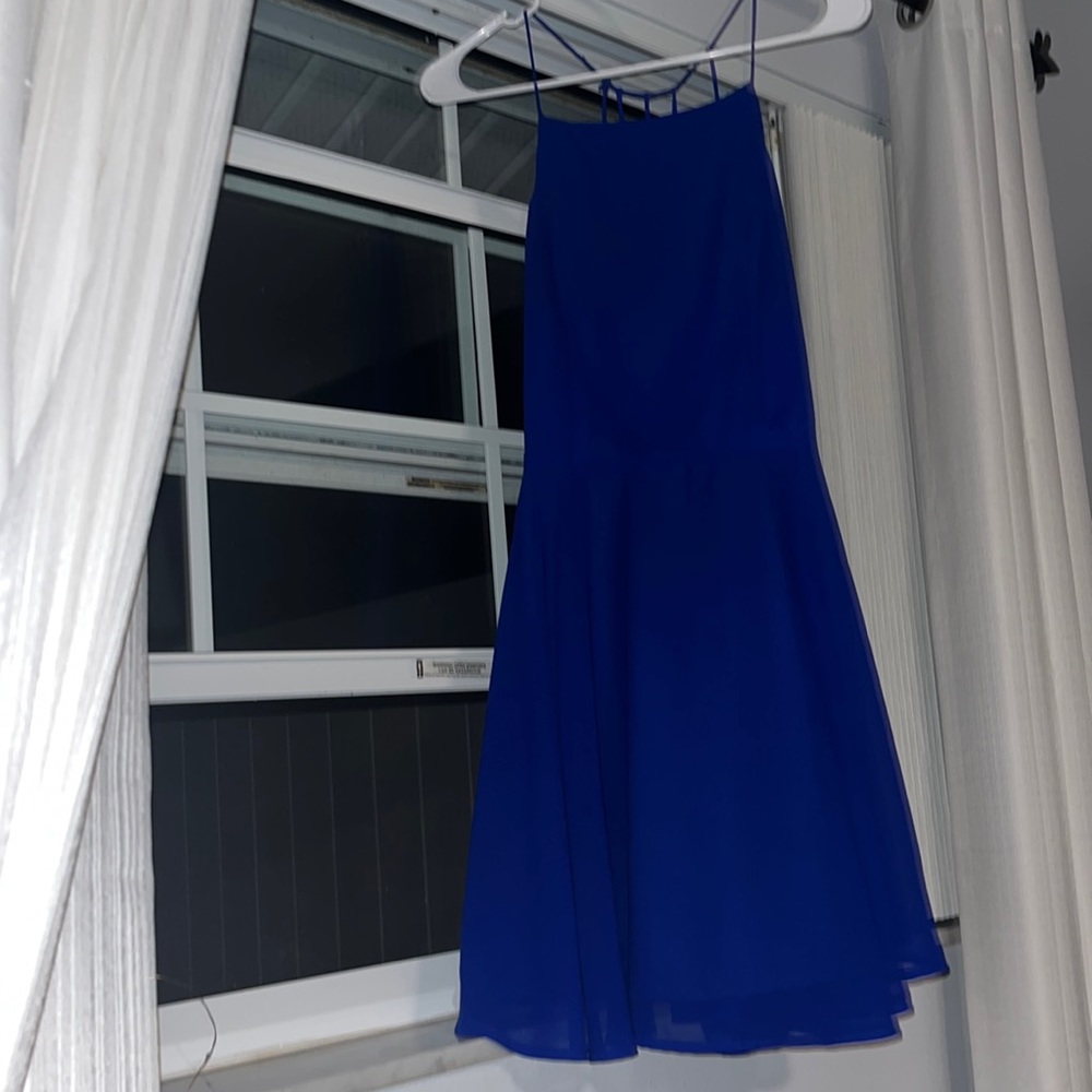 Royal Blue Short Dress with Lacy Open Back Size M Charlotte Russe